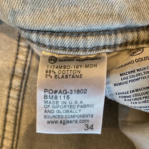 AG Adriano Goldschmied Graduate Tailored Leg Jean Light Gray Wash Size 34 - Picture 8 of 12